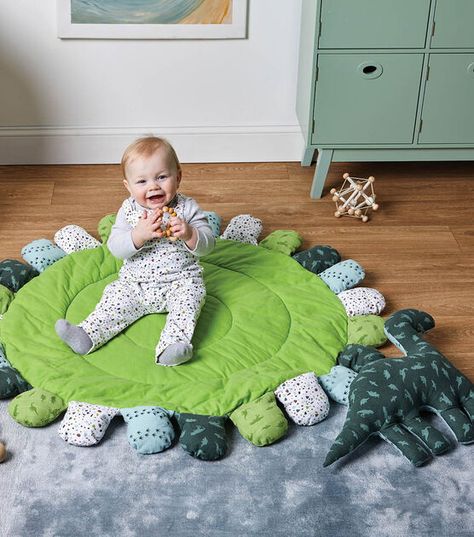 Dinosaur Playmat, Playmat Diy, Diy Baby Play Mat, Dino Pillow, Play Mat Diy, Educational Playroom, Baby Floor Mat, Padded Play Mat, Crafting Room