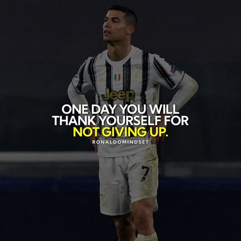 Cristiano Ronaldo Motivation™️ on Instagram: “Winners don’t Give up, Winners don’t Quit.🐐♥️ Comment Your Thoughts 💭 ♥️ Like comment and share this! 👉 Follow @ronaldomindset 👉 Follow…” Cristiano Ronaldo Motivation, Ronaldo Motivation, Inspirational Sports Quotes, Ronaldo Quotes, Soccer Workouts, Football Quotes, Soccer Quotes, Warrior Quotes, Sports Quotes