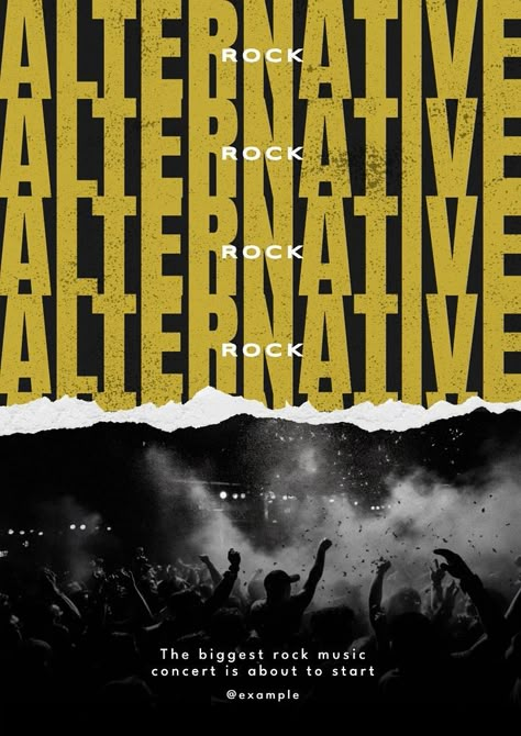 Rock alternative poster template, editable text and design | free image by rawpixel.com / Pitcha Benrohman Rock Poster Design, Band Banners, Poster Rock, International Youth Day, Concert Poster Design, Music Concert Posters, Rock Band Posters, Music Poster Ideas, Book Cover Template