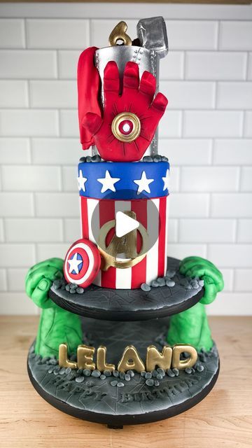 Marvel Birthday Cake, Ironman Cake, Captain America Cake, Marvel Cake, Superhero Cake, Avengers Birthday, Modeling Chocolate, 8th Birthday, Marvel Avengers