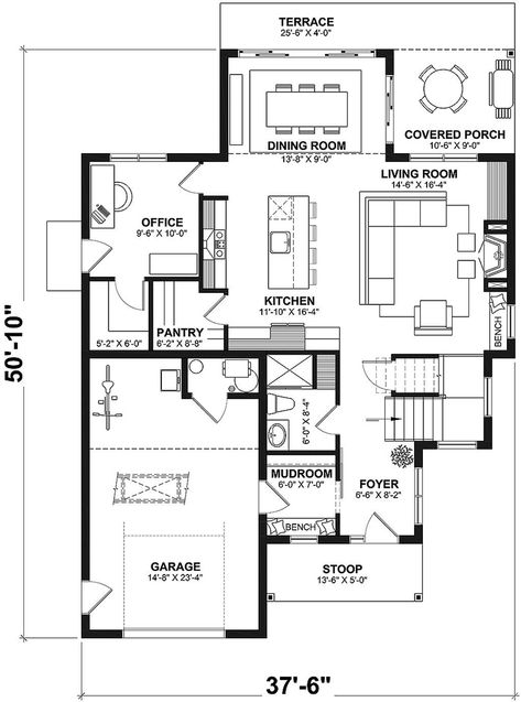 Farmhouse Style House Plan - 3 bedrooms, 2 baths, 2150 sq ft. #farmhouse #houseplan . #Low_Budget_House_Plans #3_Bedroom_Floor_Plan #1_Car_Garage #House_Floor_Plan 3 Bedroom Floor Plan, Tiny House Interior Design, Tiny House Layout, Tiny House Loft, Building A Tiny House, Tiny House Inspiration, Tiny House Floor Plans, Farmhouse Style House Plans, House Layout Plans