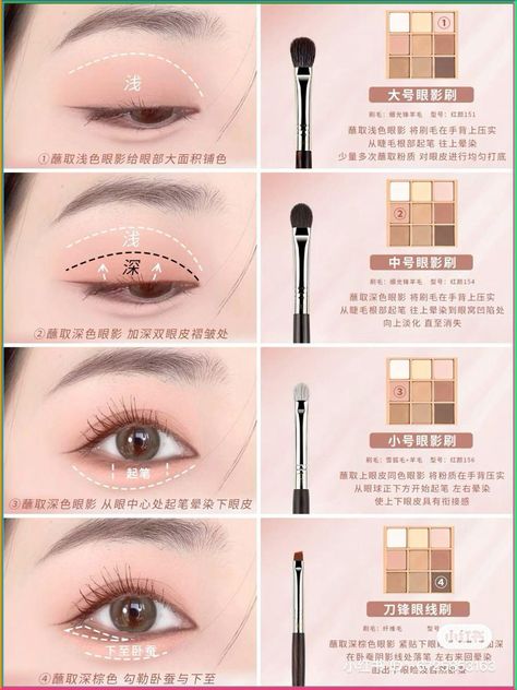 asian chinese korean douyin eye makeup tutorial inspo aesthetic eyeshadow