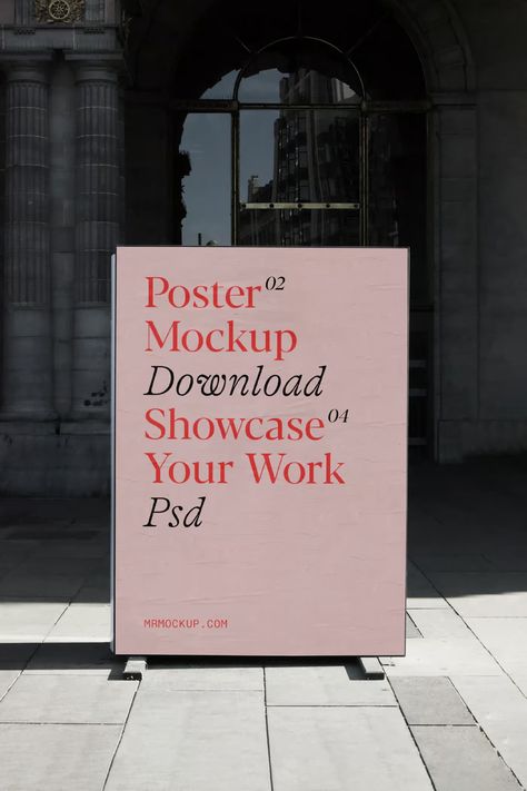 Free Front View Poster Mockup — Mr.Mockup Mockup Graphic Design, Graphic Design Freebies, Stationery Business Card, Poster Mockup Psd, Free Front, European Street, Free Mockup Templates, Magazine Mockup, Sign Mockup