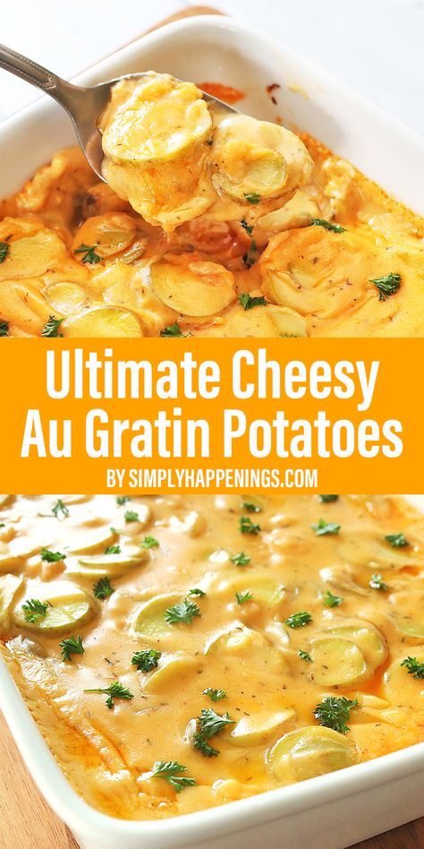 Ham And Potato Recipes, Cheesy Au Gratin Potatoes, Potatoes Gratin, Steakhouse Potatoes, Au Gratin Potato Recipes, Parmesan Cheese Sauce, Potatoes Baked, Cheddar Potatoes, Gratin Potatoes