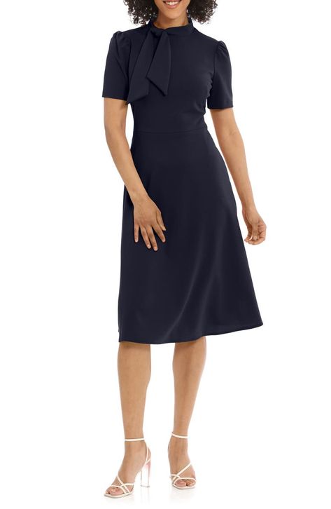 Maggy London Short Sleeve Necktie Midi Dress | Nordstromrack Dresses A Line, Style Moodboard, Work Dresses, Modest Wedding, Maggy London, Midi Sheath Dress, Work Wardrobe, Short Sleeve Dress, Modest Dresses