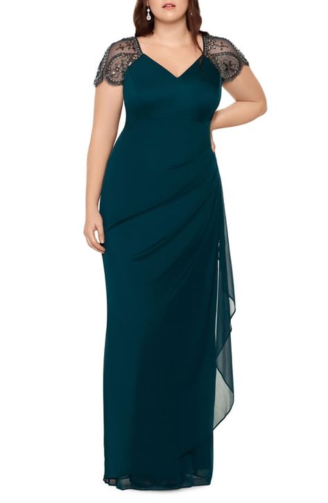 Plus-Size Dresses | Nordstrom Plus Size Evening Gown, Cap Sleeve Gown, Classy Gowns, Evening Dress Collection, Sukienki Plus Size, Plus Size Gowns, Gown Plus Size, Mother Of Groom Dresses, Evening Dresses Plus Size