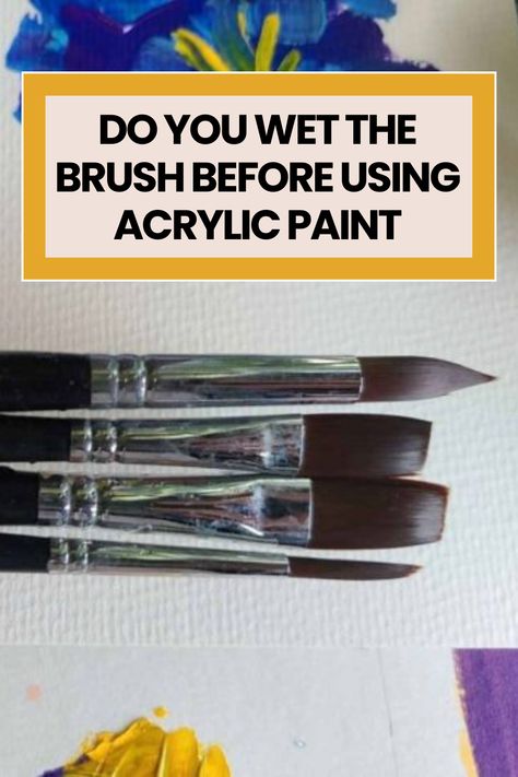 Head over to the blog for tips on how to prepare your brushes for acrylic paint as an acrylic painting beginner. Tips For Acrylic Painting, Acrylic Paint Tips, Acrylic Tutorials Painting, Acrylic Painting Beginner, Painting School, Paint Mediums, Paint Mixing, Artsy Ideas, Acrylic Tutorials