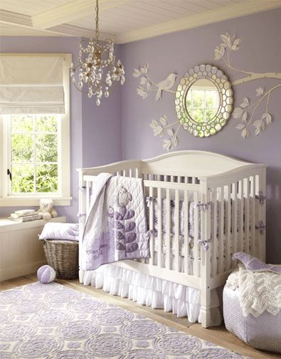 Lavender Walls, White Crib, Girl Nursery Room, Baby Bedroom, Baby's Room, Nursery Inspiration, Baby Decor