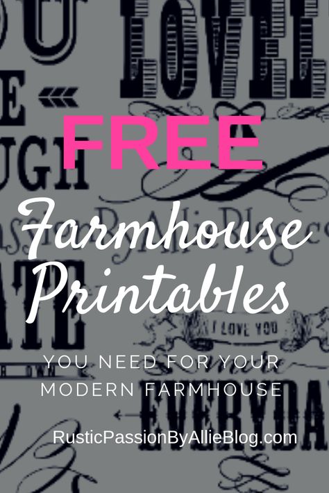 Farmhouse Chalkboard Art, Free Printable Farmhouse Wall Art, Cricut Projects Vinyl Free Printables Wall Art, Country Svg Free, Farmhouse Wall Art Diy, Farmhouse Printables Free, Fonts Vintage, Farmhouse Prints, Farmhouse Printables