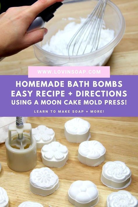 Catch this easy homemade bath bomb recipe + directions, using a moon cake mold press, over at the Lovin’ Soap blog! I’ll share Lovin’ Soap’s Easy Bath Bomb Recipe, the step-by-step process outlined both with words AND pics, and I’ll even give you some troubleshooting tips and tricks to dry them quickly! Click to the blog. Happy Bath Bomb Making! Easy Bath Bomb, Diy Bath Bomb Recipe, Bath Bomb Recipe Easy, Bath Bomb Recipe, Moon Cake Mold, Cream Of Tarter, Cold Process Soap Recipes, Swirl Soap, Bombe Recipe