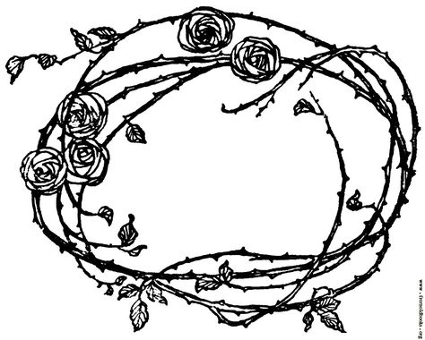 [Picture: Border of Roses and Thorns] Rose Throne Vine Tattoo, Rose Vine Ankle Tattoo, Vine Frame Tattoo, Rose Vine Drawing, Rose Thorn Tattoo, Border Tattoo, Rose Vine Tattoos, Roses And Thorns, Thorn Tattoo