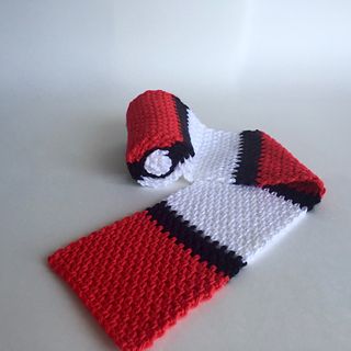 Pokemon scarf Roll Up Scarf Crochet, Pokemon Scarf Crochet Pattern, Nerdy Crochet Hat, Crochet Pokemon Scarf, Crochet Rolled Up Scarf, Crochet Pokemon Granny Square, Crochet Roll Up Scarf, Pokemon Scarf, Pokemon Crochet Patterns Free