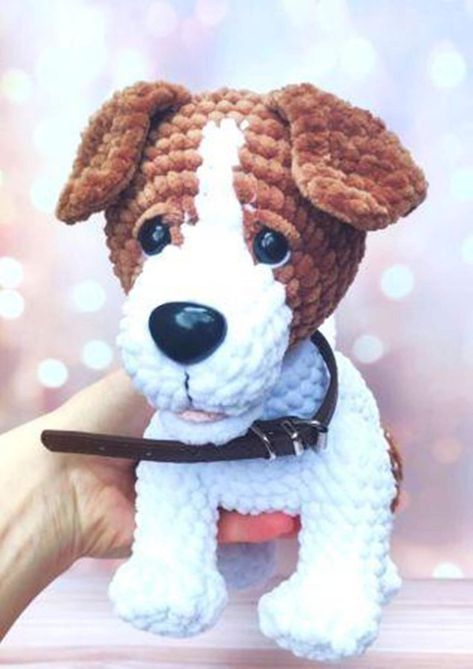 Crochet dog pattern, Jack Russell Terrier amigurumi pattern, Stuffed puppy crochet pattern, English pattern amigurumi pdf Amigurumi Puppy, Puppy Crochet, Puppy Pattern, Crochet Dog Patterns, Crochet Teddy Bear Pattern, Crochet Cat Pattern, Crochet Bunny Pattern, Jack Russells, Jack Russel