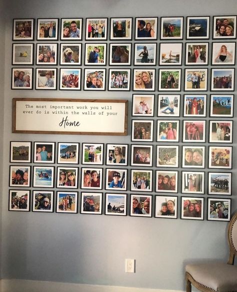 Photo Wall Design, Family Pictures On Wall, Travel Wall Decor, Family Photo Wall, Photo Wall Decor, Family Wall Decor, Photo Wall Gallery, Living Room Remodel, Budget Diy