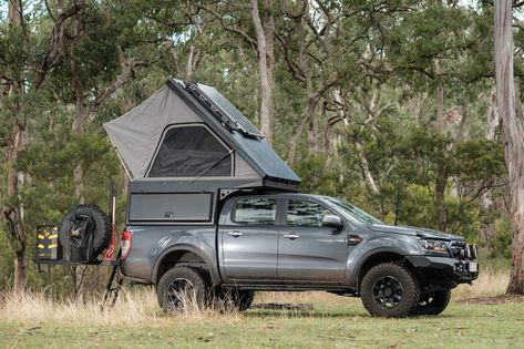 The Outback Series ute tub camper maximises the utilisation of a standard ute tub. A fast and simple camper canopy sleeping solution with ample secure storage. Truck Canopy Camper, Ute Tub Camping Setup, Ute Canopy Ideas, Ute Camper, Flatbed Camper, Camping Setup Ideas, Ute Camping, Ford Ranger Camper, Tacoma Camper