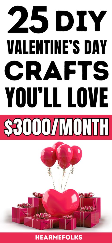 Looking for Valentine crafts to make and sell in 2024? As a DIY enthusiast, I can tell you that there is good money to be made from crafts and there is a handmade gift for everyone. #valentinescrafts #valentineprojects #valentinesdaycrafts #valentinecraftstosell #valentinecraftsforadults #valentinecraftsforadultsdiy Day Party Ideas, Valentine's Day Party, Valentine Projects, Homemade Valentines, Creative Valentines, Crafts To Make And Sell, Money Gift, Mason Jar Crafts, Valentine's Day Diy