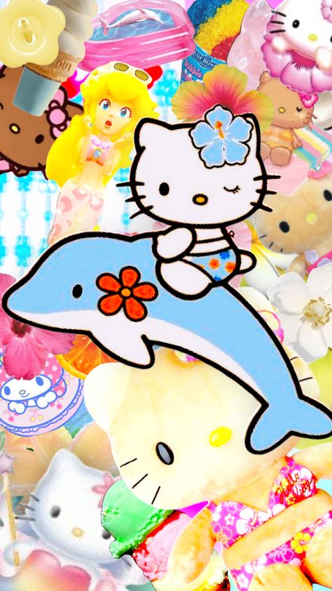 tropical hello kitty wallpaper #fyp #sanrio Hawaii Hello Kitty Wallpaper Iphone, Hello Kitty Summer Wallpaper Iphone, Sanrio Tropical, Summer Wallpaper Hello Kitty, Hawaiian Hello Kitty Wallpaper, Hello Kitty Tropical Wallpaper, Tropical Hello Kitty, Ice Cream Beach, Shuffles Summer