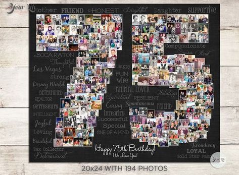 75th Birthday Decorations, 75th Wedding Anniversary, Happy 75th Birthday, 75th Birthday Parties, 75th Birthday Gifts, Graduation Poster, Collage Foto, Photo Collage Gift, Honeymoon Photos