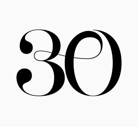 30 Beautiful Number Fonts, Number Logos Design, 30 Number Design, 0 Number Design, Calligraphy Numbers Fonts, 30 Typography, Font For Numbers, 30 Number, Numbers Typography