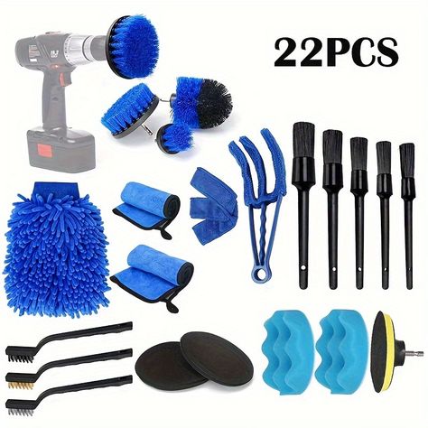 Faster shipping. Better service Car Detailing Kit, Car Wash Mitt, Car Cleaning Kit, Car Wash Equipment, Drill Brush, Cleaning Brushes, Auto Detailing, Clean Your Car, How To Clean Metal