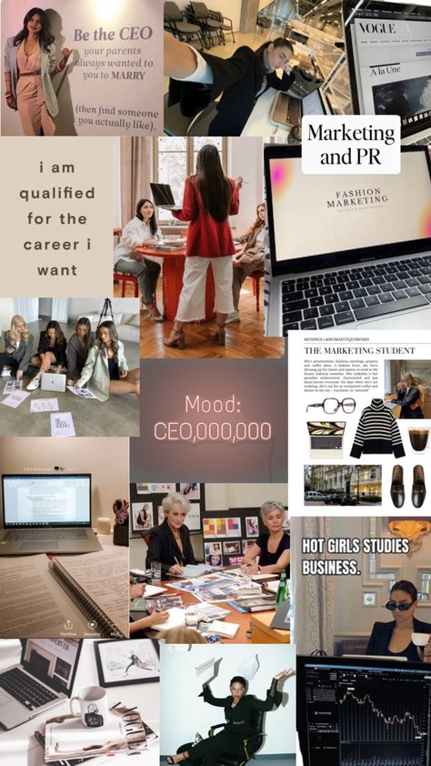 Career Vision Board Examples, Fashion Marketing Career, Marketing Career Aesthetic, Journalism Career, Vision Board Pics, Vision Board Examples, Women Ceo, Career Vision Board, Business Woman Successful