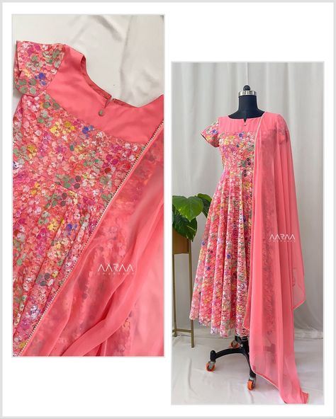 Customised Net Brasso Anarkali with georgette dupatta adorned with pearl border. It’s a customised pc. Not available now. #anarkali #floralanarkali #designeranarkali #aarraabyumaanand #designerboutique #coimbatoreboutique #coimbatoreshopping #chennaishopping #dupatta Anarkali Dress Pattern New, Floral Anarkali, Pencils Drawings, Pearl Border, Frock Designs, Long Frock Designs, Anarkali Dress Pattern, Georgette Dupatta, Long Frock