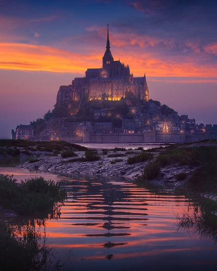 "The Sentinel" by Donald Yip #fstoppers #Travel #montsaintmichel #MontSaintMichel #michel #France #Normandy #Abbey #epic #sunset #r #reflection Mt St Michel, Mont Saint Michel France, Best Vacation Destinations, Castle Aesthetic, San Michele, Mont Saint Michel, Beautiful Castles, Saint Michel, A Castle