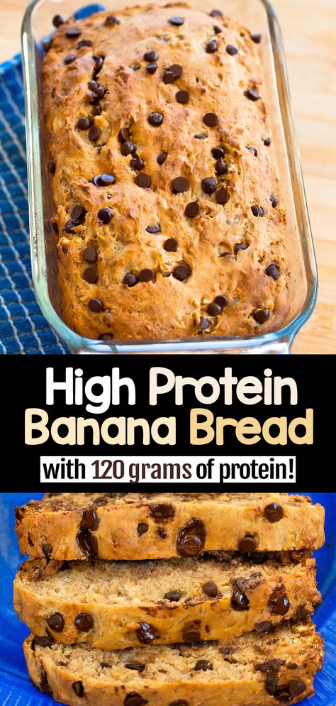 High Protein Banana Bread Breakfast Bread High Protein Banana Bread, Meals Protein, Protein Banana Bread, Protein Baking, High Protein Desserts, Healthy Protein Snacks, Postre Keto, Protein Bread, Healthy High Protein Meals