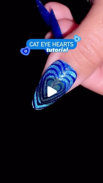 8,748 likes, 30 comments - nailartbyjenFebruary 12, 2024 on : "Save this tutorial for nail inspo! ✨🩵💙🩵✨ Blue cat eye heart nails! 🧲🥵💅🏽 Using @dndgel (code: JEN25) •Galactic..." Magnetic Nail Polish French Tip, Winter Nails Cat Eye, Cateyes Nails Design Short, Cat Eye Blue Nails, Nails Acrylic Cat Eye, Light Blue Cat Eye Nails, Cat Eye Nails With Design, Eye Heart Nails, Matte Cat Eye Nails