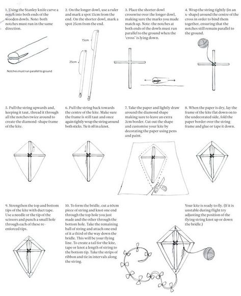 Craft Corner - How to make a kite Homemade Kites, Make A Kite, Kite Building, Science Experiments Kids Preschool, Diy Kite, Kites Craft, Kite Making, Kite Designs, Go Fly A Kite