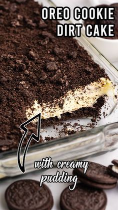 Original Dirt Cake Recipe, Dirt Dessert Recipe, Dirt Pudding Recipes, Dirt Dessert, Oreo Dirt Cake, Dirt Cake Recipes, Oreo Dirt, Oreo Dessert Recipes, Dirt Cake