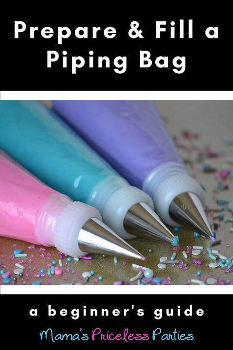 In the easy to follow tutorial, learn all about the piping preparation basics, including how to prepare and fill a piping bag. Owl Treats, Piping Bag, Piping Icing, Piping Tips, Bags Tutorial, Birthday Cake Kids, Beginners Guide, Birthday Cakes, Diy For Kids