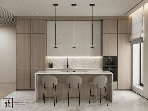 DE&DE/Soft minimalism design :: Behance Home Ideas Kitchen, Minimal Kitchen Design, Minimalism Design, Minimal Kitchen, Open Plan Kitchen Living Room, Modern Kitchen Design Ideas, Soft Minimalism, Modern Kitchen Interiors, Hotel Interior Design