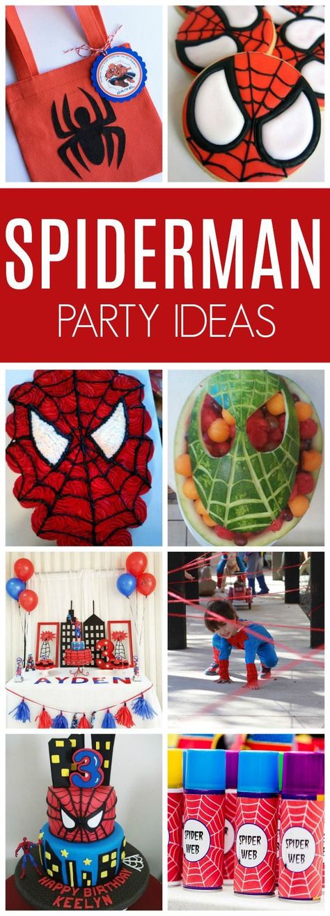 21 Spiderman Birthday Party Ideas | Pretty My Party Spiderman Party Ideas, Spiderman Birthday Party Ideas, Fête Spider Man, Spiderman Birthday Party Decorations, Spiderman Theme, Avenger Birthday Party, Spiderman Birthday Party, Party Ideas For Kids, Birthday Party Decorations Diy