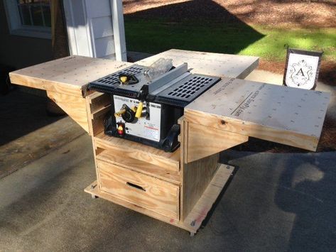 Quick Convert Tablesaw/Router/Miter Saw Caddy - by gcsdad @ LumberJocks.com ~ woodworking community Router Station, Build Your Own Garage, Tool Bench, Diy Workbench, Wood Magazine, Garage Work Bench, Workbench Plans, Garage Tools, Woodworking Jigs