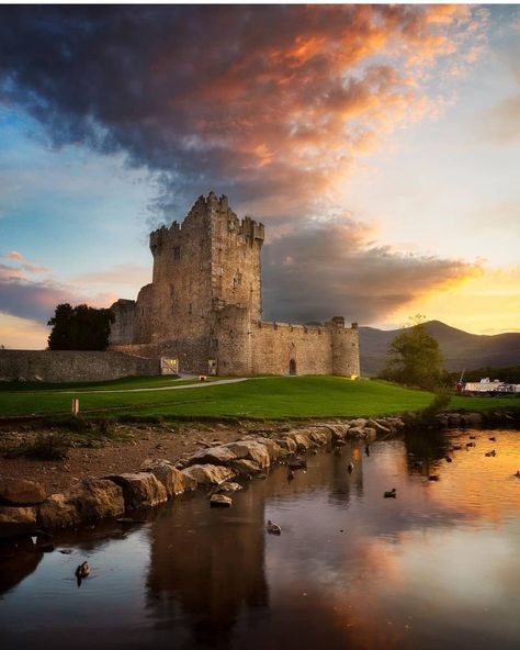 Castle On Fire, Ross Castle Ireland, Insta Backgrounds, I Am Coming Home, Ross Castle, Castle Ireland, Celtic Nations, Castles In Ireland, Scotland Highlands