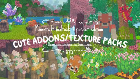 Aesthetic Minecraft Builds Bedrock, Cottage Core Texture Pack Minecraft, Aesthetic Minecraft Builds Cottagecore House, Aesthetic Minecraft World Seeds, Cute Texture Packs Minecraft, Cute Minecraft Texture Packs Bedrock, Cute Minecraft Addons, Minecraft Shaders For Mobile, Cute Mc Texture Packs