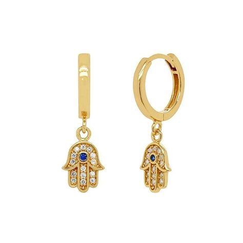 18kt Gold Plated sterling Silver Hamsa with Blue Sapphire earrings Minimal Hoop Earrings, Korean Jewelry, Unusual Earrings, Blue Gems, Silver Moon, Stone Gold, Hoop Earrings Small, Girls Jewelry, Jewelry Earrings Hoops