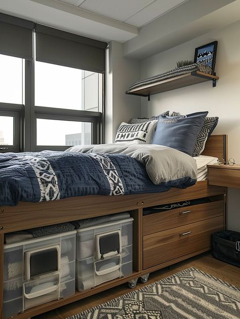 Ready to upgrade your guy dorm rooms? Our 19 stylish ideas will inspire you to create the ultimate living space. From guy dorm room decorations to minimalist designs, we cover all the essentials. Learn how to incorporate guy dorm room wall decor, storage solutions, and posters to make your room uniquely yours. Explore our guy dorm room ideas for colleges and transform your dorm into a stylish and functional retreat with our dorm room decor ideas for guys. College Dorm For Guys, Dorm Must Haves For Guys, Guy Dorm Room Ideas, Dorm Room Designs For Guys, Room Decor Ideas For Guys, Guy Dorm Room, Mens Dorm Room Ideas, Boy Dorm Room Ideas, Boys Dorm Room Ideas