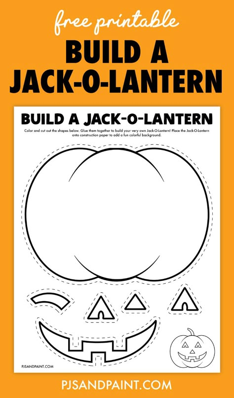 free printable build a jack o lantern craft Paper Plate Jack O Lantern Craft, Roll A Jack O Lantern Printable, Jackolantern Crafts For Kids, Paper Jack O Lantern Craft, Jack O Lantern Crafts For Toddlers, Jackolantern Crafts For Preschool, Build A Jack O Lantern Printable, Jack O Lantern Craft Preschool, Build A Pumpkin Printable