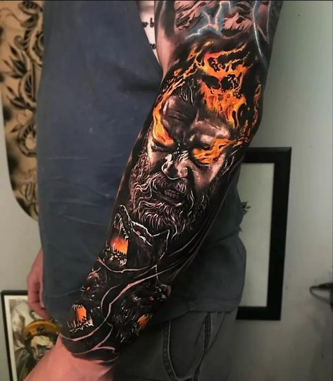 Hades Chest Tattoo, Hades Forearm Tattoo, Angel And Demons Tattoo, Hades Tattoo Mythology, Hades Tattoos, Hades Tattoo Design, Hades Tattoo, Greek God Tattoo, Viking Tattoo Sleeve