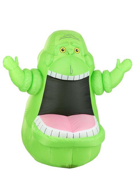 PRICES MAY VARY. Size: Standard 100% polyester inflatable w/ plug in Use stakes and cording to secure to the ground Inflates and deflates quickly Measures approx. 5 feet tall Bring home one of the most iconic ghosts from movie history with this officially licensed Ghostbuster 5ft Inflatable Slimer Decoration. This smiling decoration inflates to a 5 foot height when you flip on the included fan and features a pair of tabs behind the arms so you can stake it in place in your yard. A zipper at the Slimer Costume, Ghostbuster Party, Party Decorations Outdoor, Slimer Ghostbusters, Ghostbusters Slimer, Ghostbusters Party, Fun Costumes, Green Halloween, Slime Time