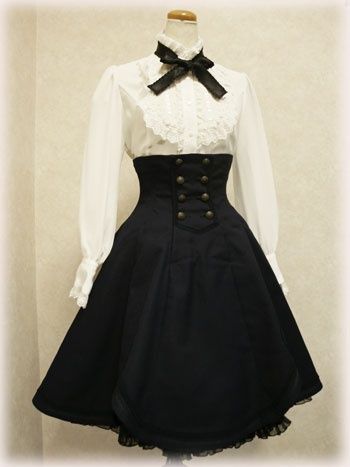 Clasico Áo Blu, Mode Kawaii, Stil Rustic, Lolita Outfits, Old Fashion Dresses, Idee Cosplay, Retro Pin Up, 여자 패션, Steampunk Fashion