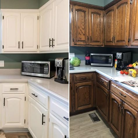 I painted these dark oak kitchens for homeowners who were getting ready to sell their home. Oh what a difference it makes! And FYI - their house is sale pending. Let’s face it, kitchens and baths sell homes, and sometimes it makes sense to spend money to make money. Paint color is Simple White (a Ben Moore color). LOTS of kitchens in the pipeline, including some gorgeous putty colored cabinets, and an a retro style kitchen in mint green, that I can’t wait to do! #kitchensofinstagram Fall Dining Room Table Decor, Fall Dining Room Table, Retro Style Kitchen, Farm Hacks, Java Gel, Room Table Decor, Home Drawing, Fall Dining Room, Drawing Home