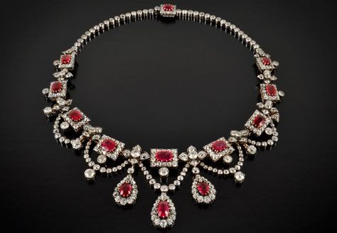 Victorian Ruby And Diamond Necklace...gorgeous!!  ༺♥༻ Royalty Rules, Real Ruby Necklace, Romantic Inspiration, Ruby Jewellery, Ruby And Diamond Necklace, Rare Diamond, Burmese Ruby, Neck Jewelry, Vintage Jewlery