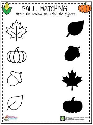 If you want to practice shadow matching with your students or kids here is the fall shadow matching worksheet for you. Its totally free to use for educational purposes. This fall shadow matching worksheet is in pdf format and downloadable. Kids will match the shadows and color them. October Preschool Printables, October Pre K Worksheets, Thanks Giving Worksheets Preschool, All About Fall Preschool Activities, Pre K Fall Worksheets Free, Worksheets For Daycare, Shadow Worksheets Free Printable, Fall Matching Worksheets For Preschool, Fall Toddler Worksheets