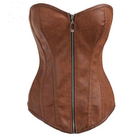 strapless solid colour corset zip-up Cheap Corset, Corset Steampunk, Mode Punk, Leather Bodysuit, Leather Bustier, Corset Pattern, Steampunk Corset, Corset Fashion, Punk Vintage