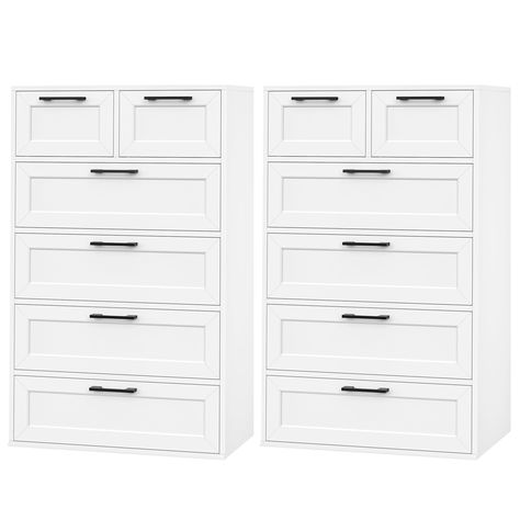 PRICES MAY VARY. 🦋【Unique Craft】 BOTLOG white dresser features a mitered drawer front and an upgraded trapezoidal style. We pay special attention to the hand-made drawer front to ensure its geometric beauty and sturdiness 🗄【Safer】Equipped with anti-tip accessories, the tall dresser with drawer chest features a trapezoidal design, which is narrow at the top and wider at the bottom, to ensuring stability. Even when fully loaded, the drawers won't tip over, providing safety for your family and pe Master Closet Drawers, Drawers In Closet, Bedroom White Dresser, Dresser Tall, Narrow Dresser, Closet Makeover Diy, Chest Of Drawers Bedroom, White Storage Cabinets, Drawers Bedroom