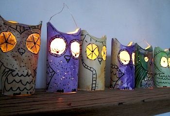 Crafts and Activities for Summer Nights Owl Lantern, Paper Candle, Theme Harry Potter, Newspaper Crafts, Autumn Crafts, Fall Decorations, Animal Crafts, Diy Halloween Decorations, Diy Candles