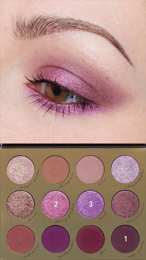 Shimmery purple eyeshadow look using the ColourPop Enchanted Palette. Fairy Well, Purple Eyeshadow Looks, Colourpop Palette, Nail Infection, Purple Palette, Pan Sizes, Purple Eyeshadow, Make Up Inspo, Creative Eye Makeup